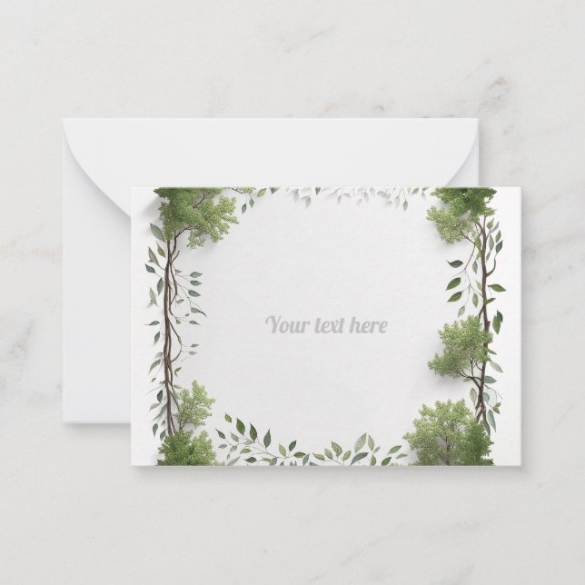 Customisable card in a plant frame  (Front)