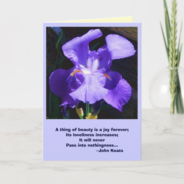 Customisable Card: Iris With Inspirational Card (Front)