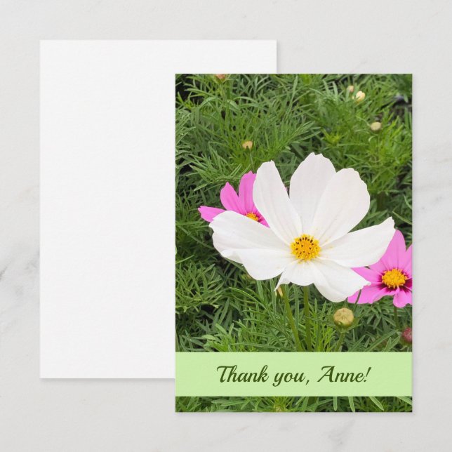 Customisable Card with Pink Flowers (Front/Back)