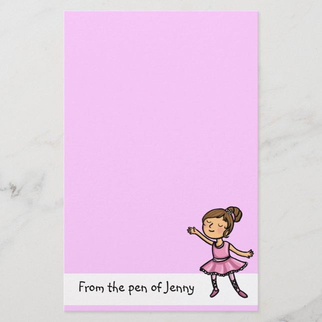 customisable cartoon ballet dancer stationary stationery (Front)