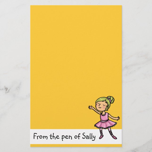 customisable cartoon ballet dancer stationary stationery (Front)