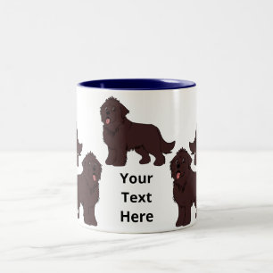 Customisable cartoon brown newfoundland Two-Tone coffee mug