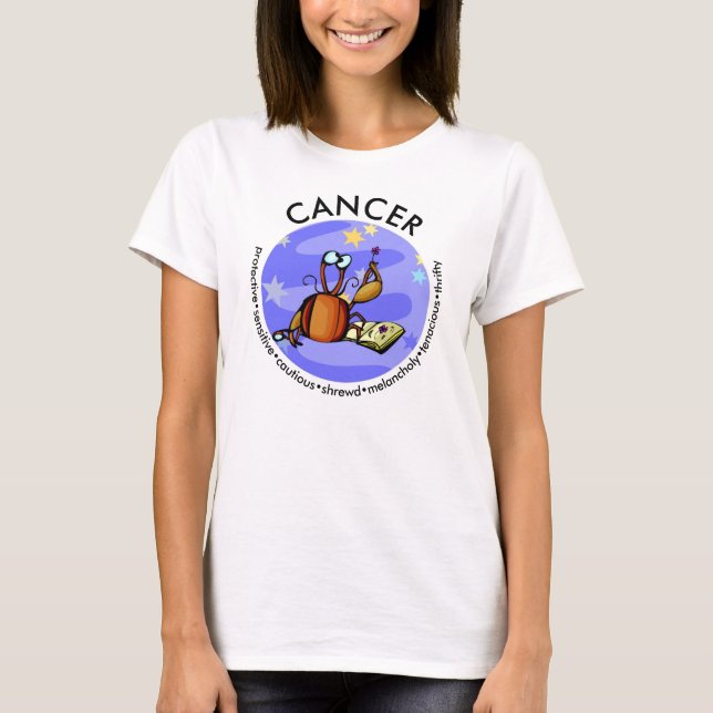 Customisable Cartoon Cancer Crab traits Zodiac T-Shirt (Front)