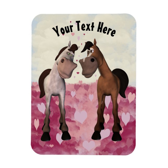 Customisable Cartoon Horses Magnet (Vertical)