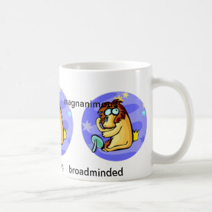 Customisable Cartoon Leo Lion traits Zodiac Coffee Mug