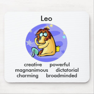 Customisable Cartoon Leo Lion traits Zodiac Mouse Mat