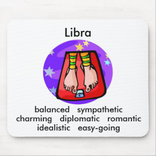 Customisable Cartoon Libra Scales traits Zodiac Mouse Mat