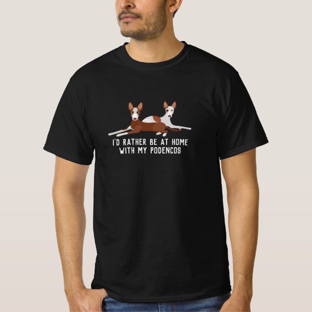 Customisable Cartoon Podenco Dogs Fun Slogan T-Shi T-Shirt (Front)
