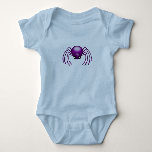Customisable Cartoon Purple Spider Infant Creeper (Front)