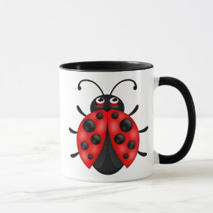 Customisable Cartoon Red Ladybug Drinkware Mug