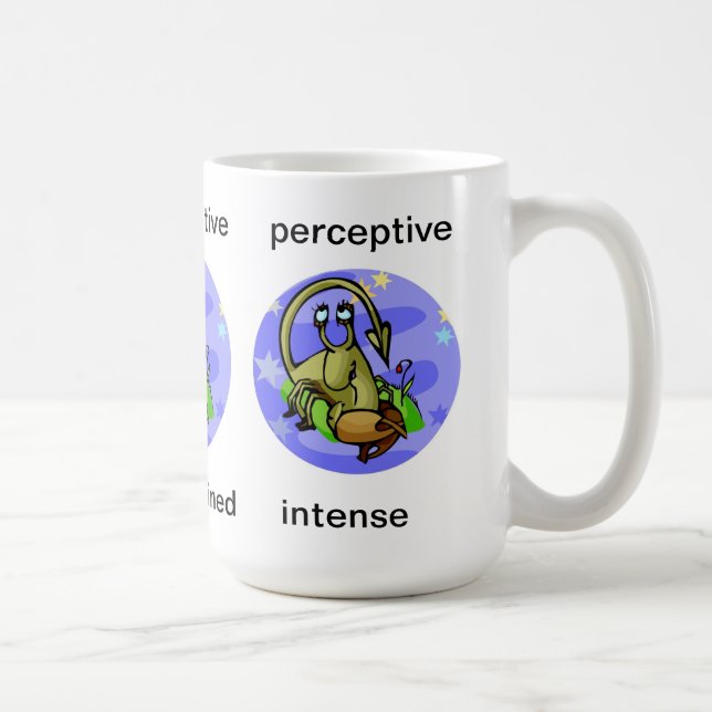 Customisable Cartoon Scorpio traits Zodiac Coffee Mug (Right)