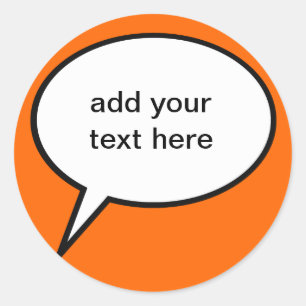 customisable cartoon speech balloon classic round sticker