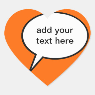 customisable cartoon speech balloon heart sticker