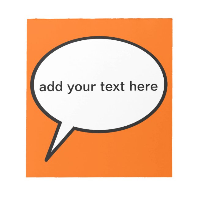 customisable cartoon speech balloon notepad (Front)
