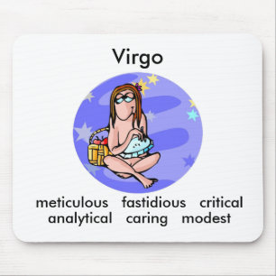 Customisable Cartoon Virgo traits Zodiac Mouse Mat