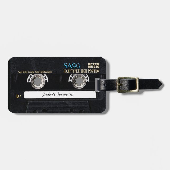 Customisable Cassette Tape Luggage Tag (Front Horizontal)