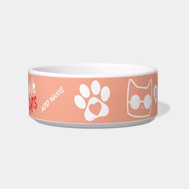 Customisable Cat Bowl - Personalised Cat Gift (Front)
