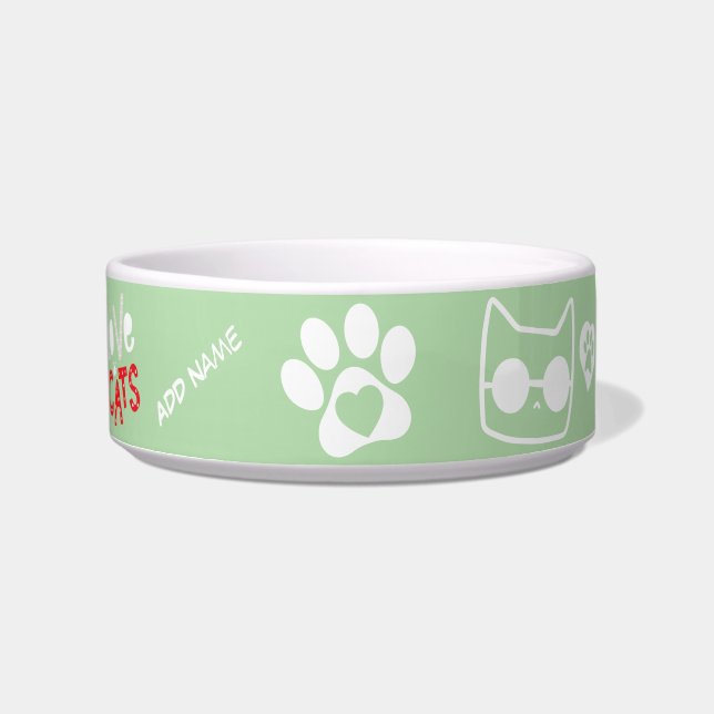Customisable Cat Bowl - Personalised Cat Gift (Front)