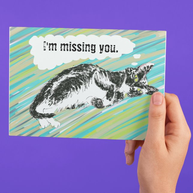 customisable cat card black and white  (Creator Uploaded)