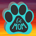 Customisable Cat Mum - Paw Print Car Magnet<br><div class="desc">Elevate your car's style while expressing your adoration for feline friends with our Paw-shaped Car Magnet featuring elegant hand-lettering that spells out "Mum" and customisable text above in a charming Paw Print Illustration. Personalise it with your own text and preferred colour, utilising a sleek modern font for a truly unique...</div>