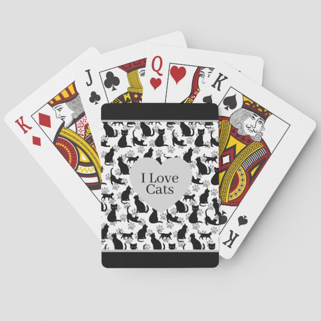 Customisable Cat Print Classic Playing Cards  (Back)