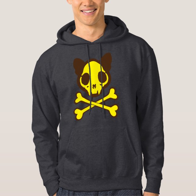Customisable Cat Skull and Crossbones Hoodie (Front)