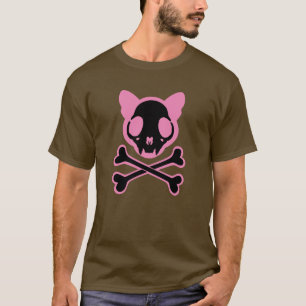 Customisable Cat Skull and Crossbones T-Shirt