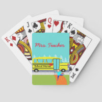 Customisable Catching the School Bus Playing Cards