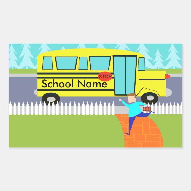 Customisable Catching the School Bus Stickers (Front)