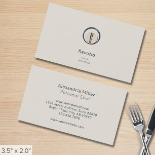 Customisable Catering Personal Chef Restaurant Business Card