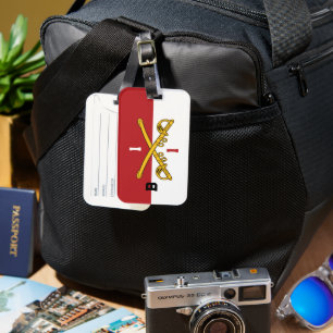 Customisable Cavalry Crossed Sabres Luggage Tag