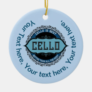 Customisable Cello Best Music Note Circle Ceramic Tree Decoration