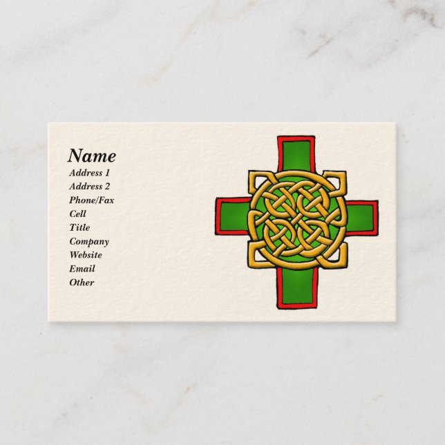 Customisable Celtic Art Business Cards (Front)
