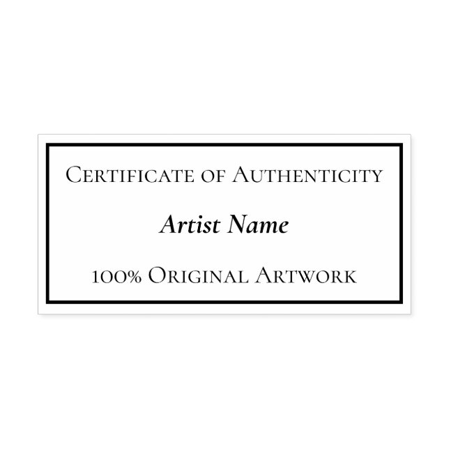 Customisable Certificate of Authenticity Rectangle Self-inking Stamp (Design)