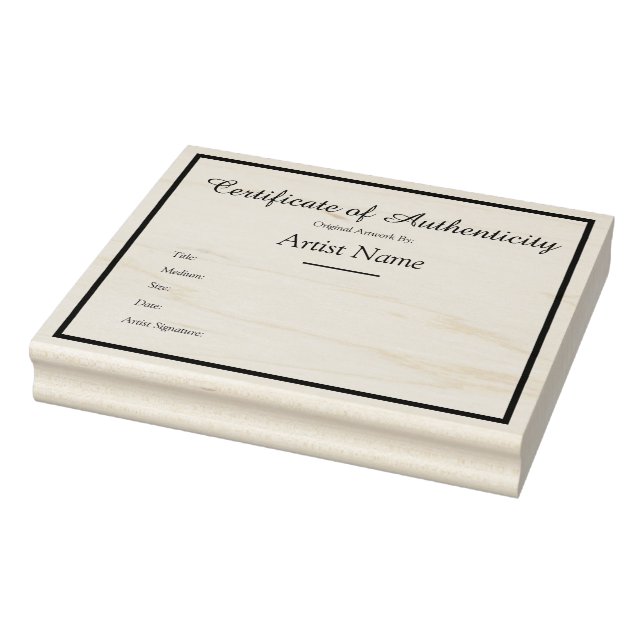 Customisable Certificate of Authenticity Template Rubber Stamp (Stamp)