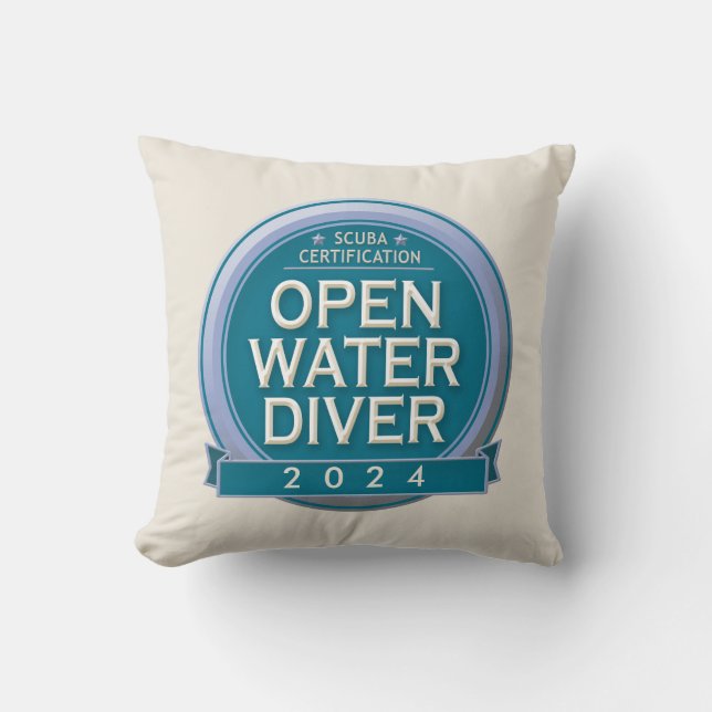 Customisable Certified Open Water Diver Cushion (Front)
