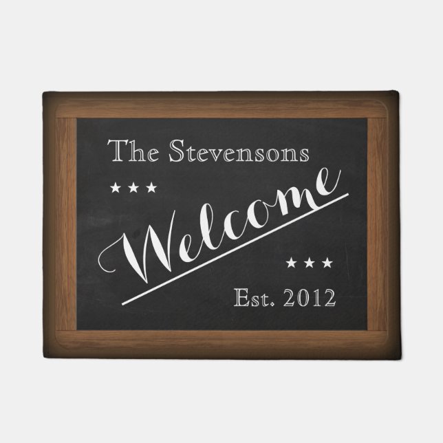 Customisable Chalkboard Welcome Doormat (Front)