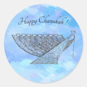 Customisable Chanukah Sticker, Small Classic Round Sticker