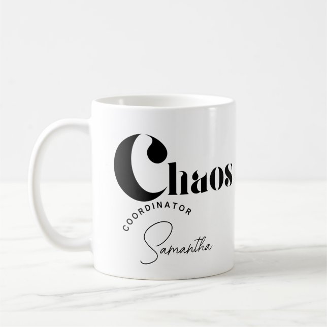 Customisable "Chaos Coordinator" Mug Workplace (Left)