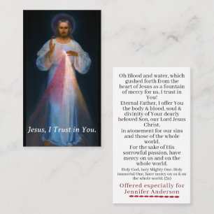 Customisable Chaplet of Divine Mercy Prayer Card