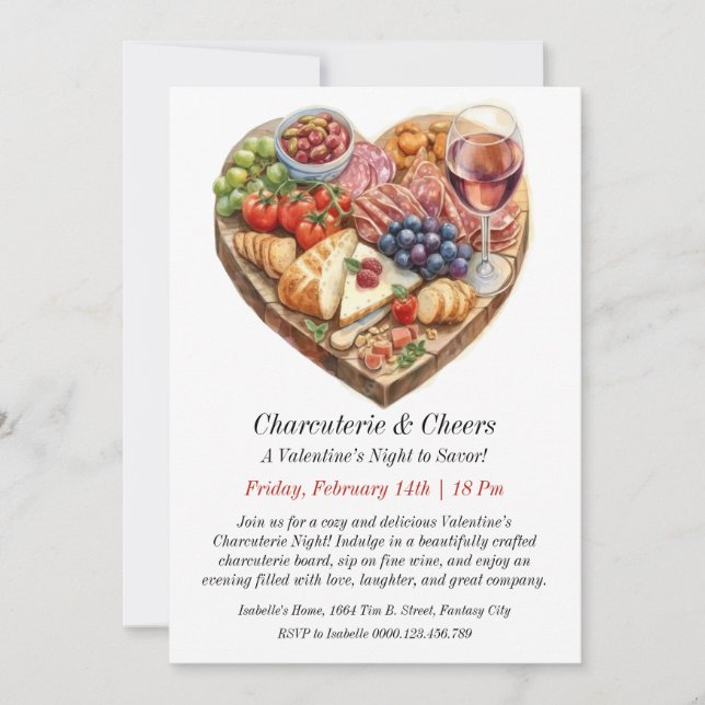 Customisable Charcuterie & Wine Night Invitation (Front)