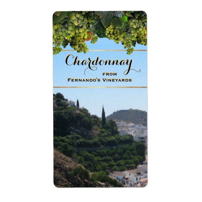 Customisable Chardonnay Wine Label (Front)