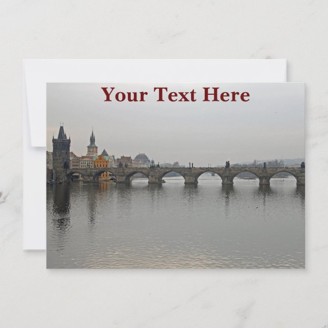 Customisable Charles Bridge, Prague card (Front)