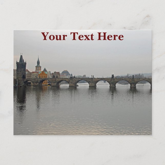 Customisable Charles Bridge, Prague Postcard (Front)