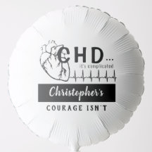 Customisable CHD Heart SKetch EKG Helium Balloon