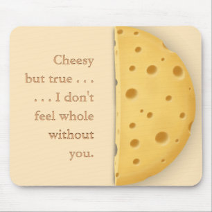 Customisable Cheesy Message Charming Cheese Lover Mouse Mat