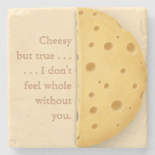 Customisable Cheesy Message Charming Cheese Lover Stone Coaster