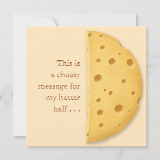 Customisable Cheesy Message Charming Romantic Holiday Card (Front)