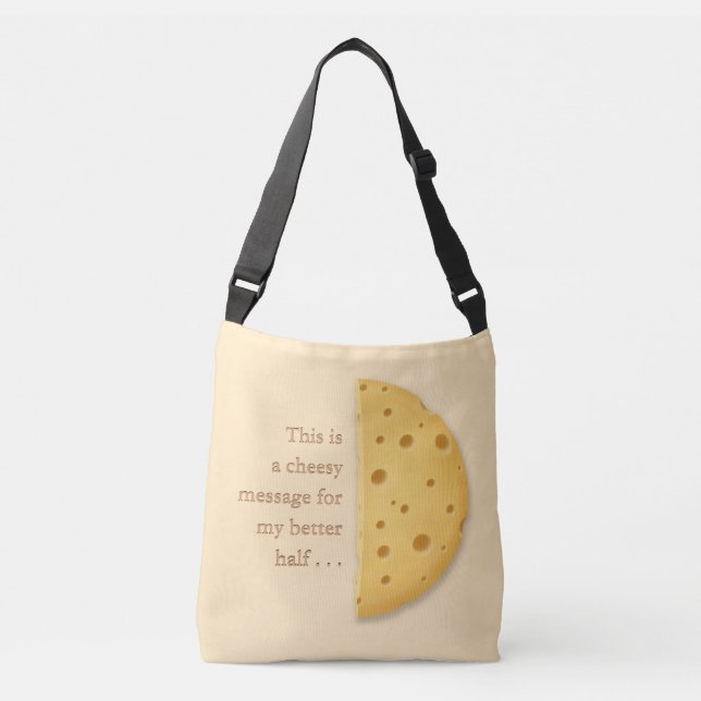Customisable Cheesy Message Romantic Humour Crossbody Bag (Front)