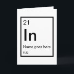 Customisable Chemical Symbol Birthday Card<br><div class="desc">A birthday card for the chemistry science geek in your life.  The design shows a chemical symbol that can be customised to included the age,  initials,  name and date of birth of the recipient.</div>